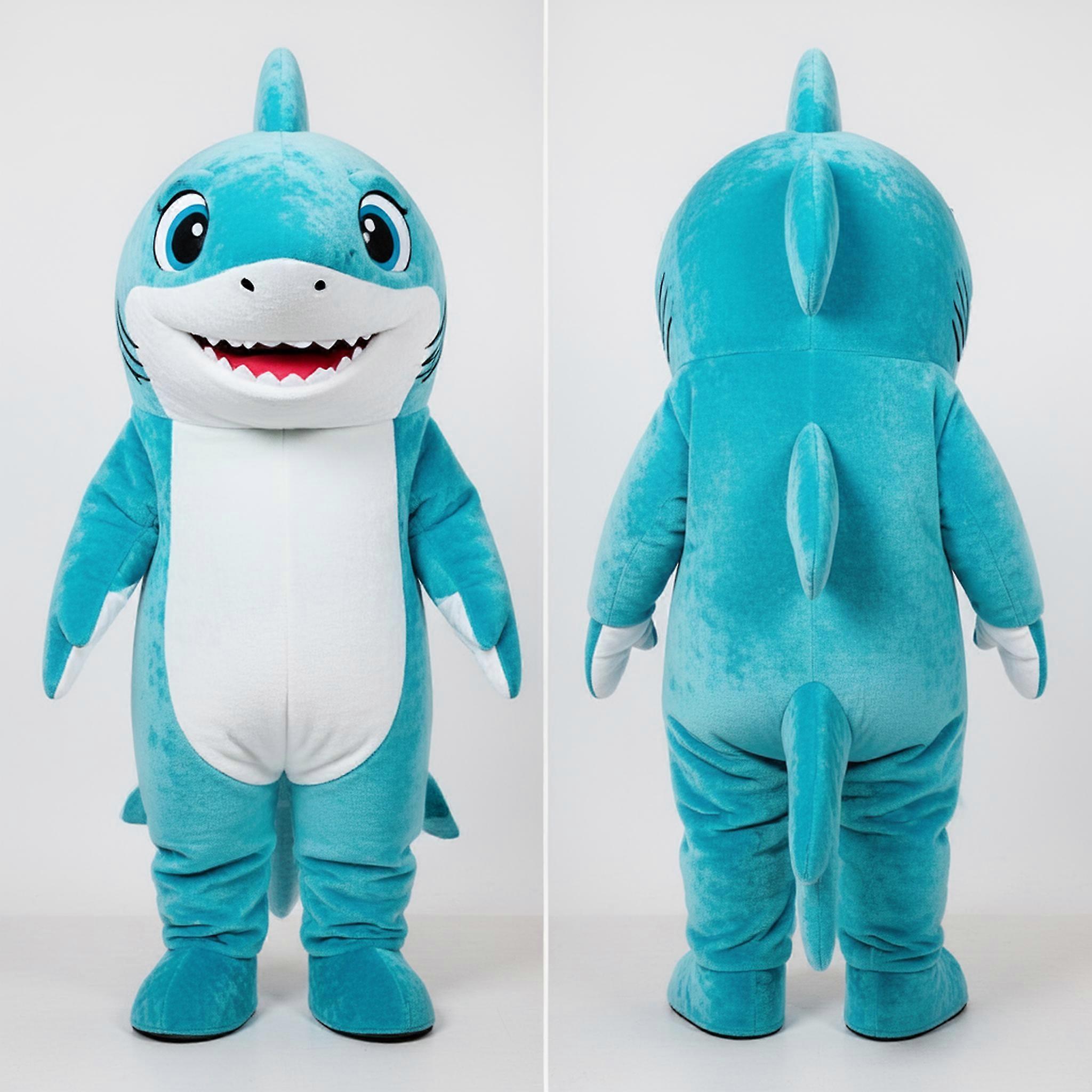 MASTICOT Cyan Cuddly Shark Mascot