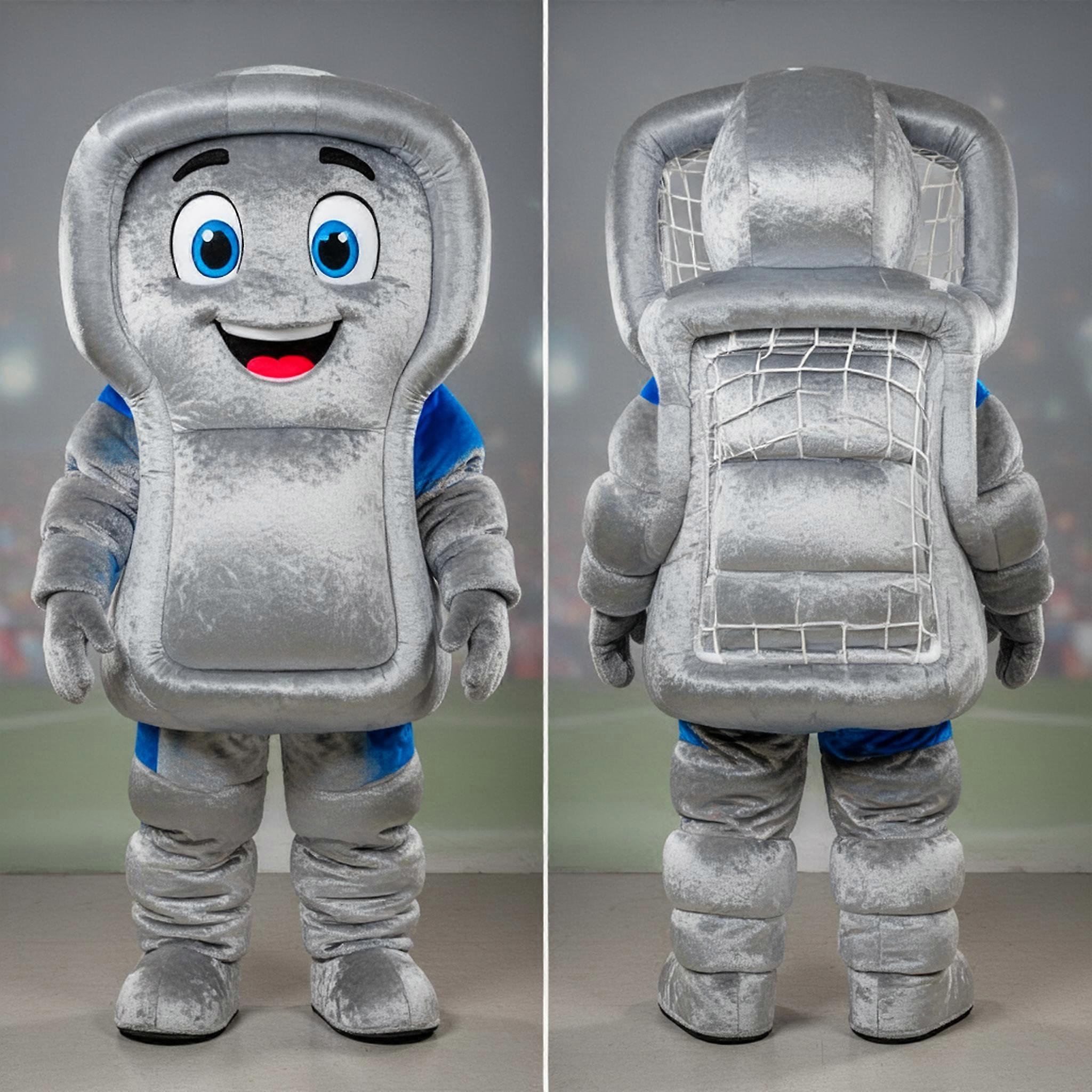 MASTICOT Silver Rounded Soccer Goal Mascot