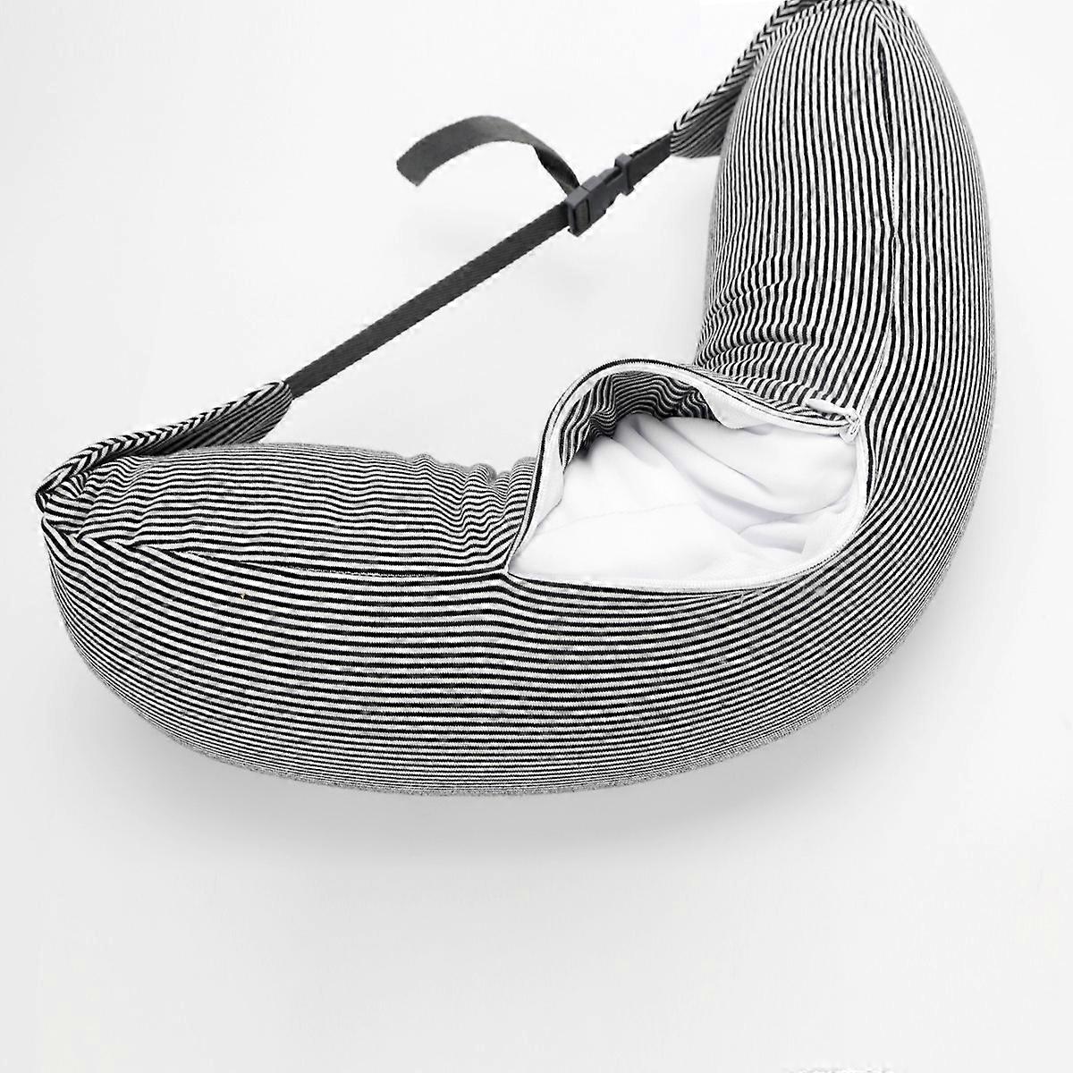 INF U-shaped neck pillow knitted cotton cover with microbeads, breathable ergonomic travel pillow, made of