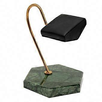 Organize & Display Watches, Watch Display Stand with Green Natural Marble Base, Gold Metal Support Rod & PU Bracket