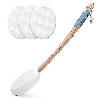 Lotion Applicator for Back, Feet, 4 Replaceable Pads, 1 Long Handle, Back Lotion Applicator for Seniors, Women-inst