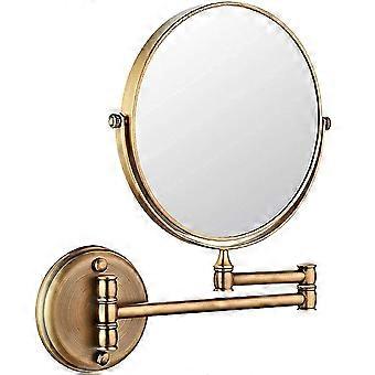 Rose Gold Wall Mounted Makeup Mirror 8 Inch TwoSided Swivel 1X 5X Magnification Extendable Arm