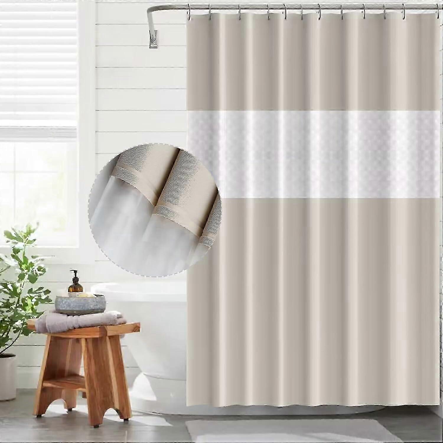 Waterproof Mildew Resistant Shower Curtain with Hooks,Mold Resistant