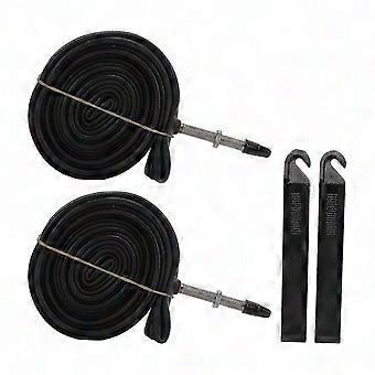 2 Pack 700x23c Bike Inner Tube with Presta Valve & 2 Tire Levers - Butyl Rubber Bicycle Tube