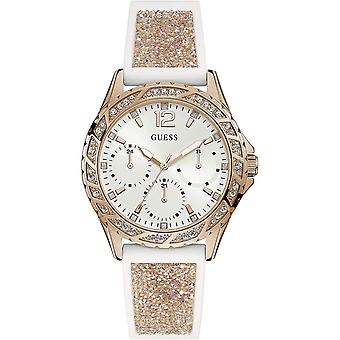 Guess g Twist Quarz Analog Frau Uhr mit Silikon Armband W1096L2