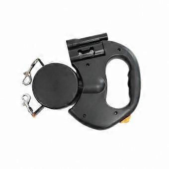 Dual Dog Leash with Auto Retractable Mechanism, Built-in Flashlight and Waste Bag Dispenser, 3m Reflective Lead for Large Medium Small Dogs