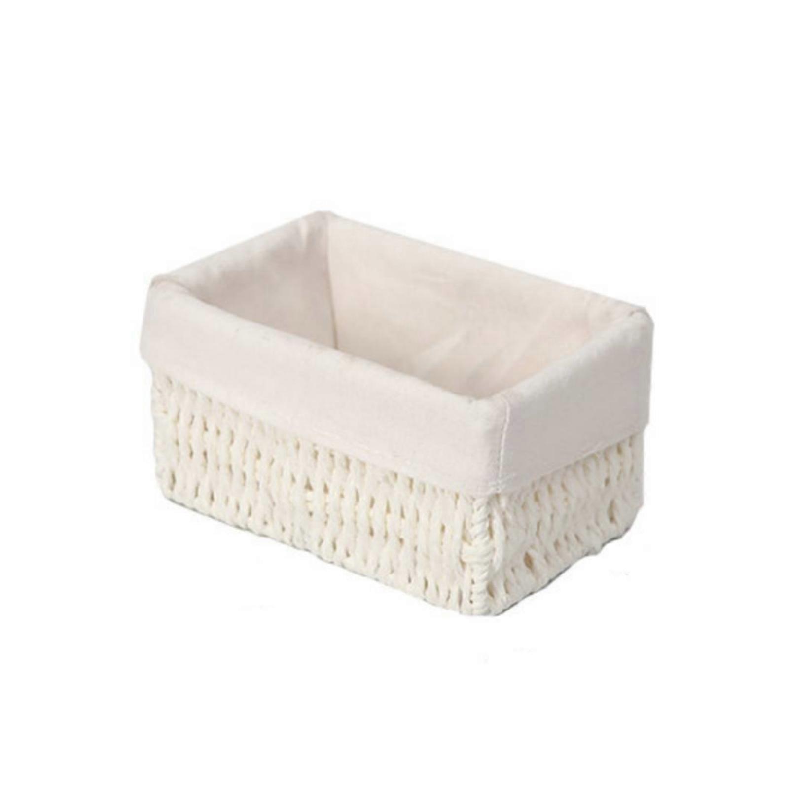 Braided Bin Basket with Lining | Structured Box Shape, Space-Saving Compact