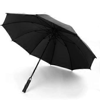 Windproof Large Canopy Umbrella Automatic Open Compact Travel Umbrella for Rain and Sun Black