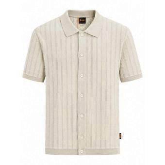 Men's Hugo Boss Casual Hugo Boss Men's Beige Kodd Knitted Polo Shirt