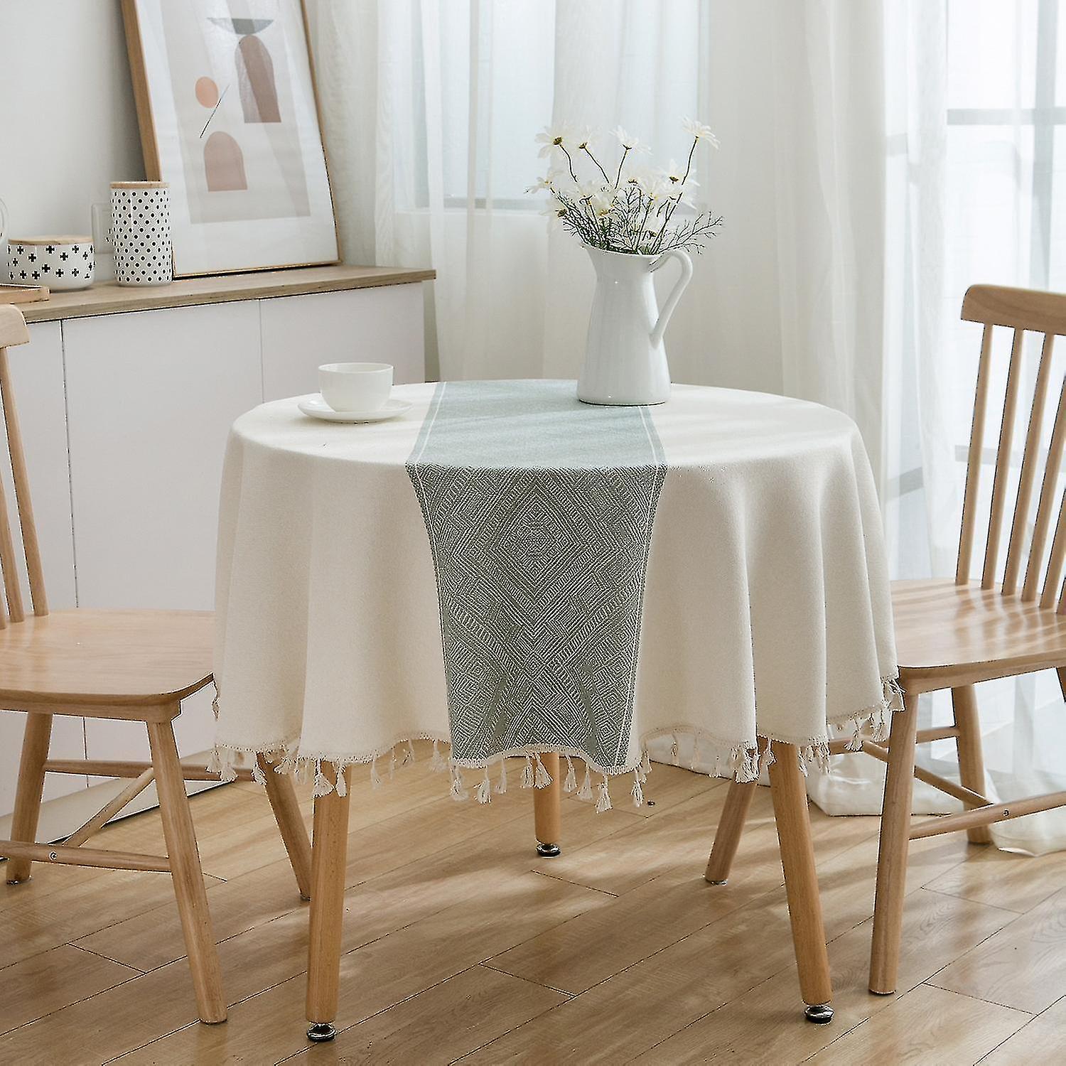 Cotton And Linen Jacquard Round Tablecloth Coffee Table Tablecloth