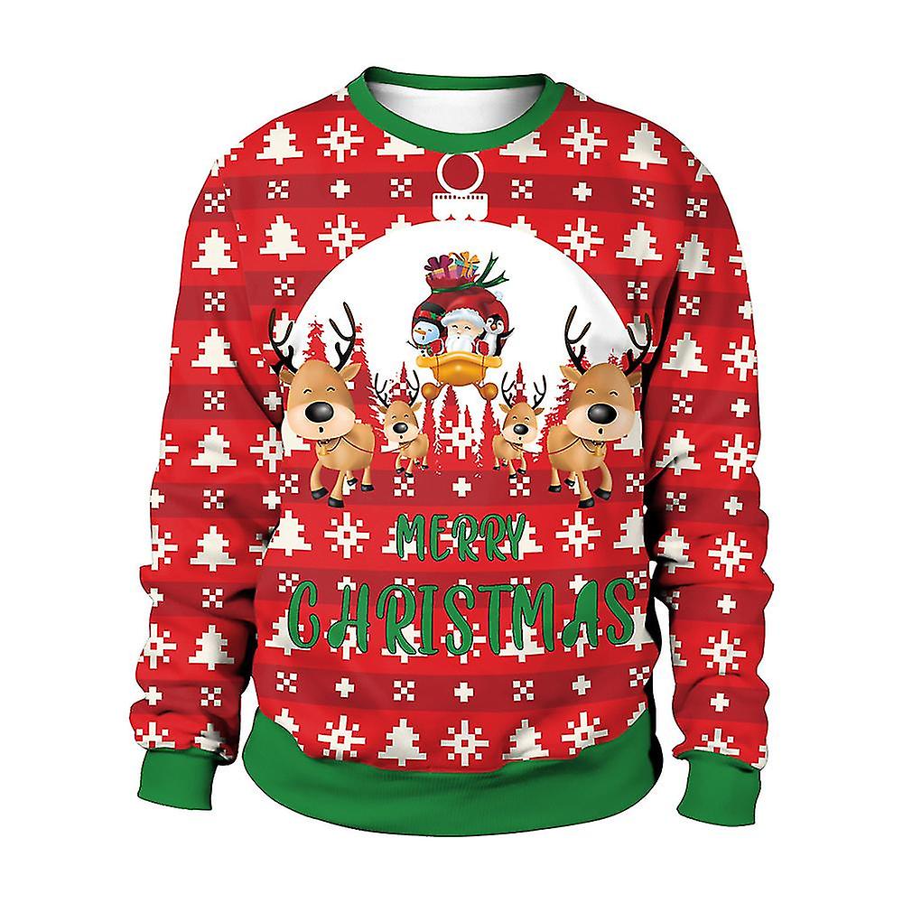 Women Men Couple Ugly Christmas Printed Funny Pullover Jumper