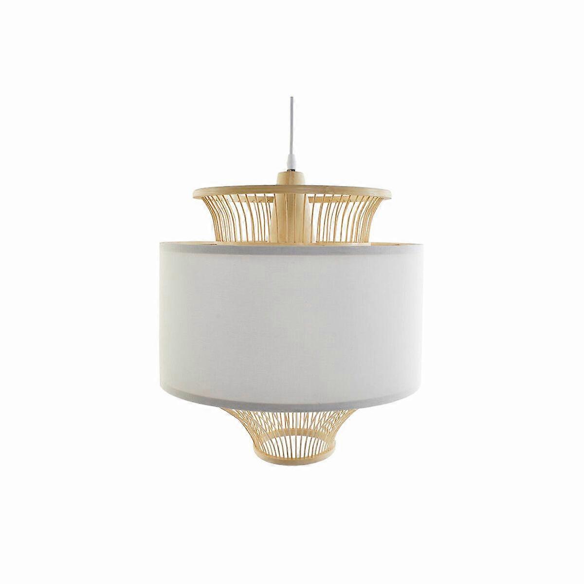 Deckenleuchte DKD Wohnkultur Weiße Polyester Bambus (40 x 40 x 52 cm)