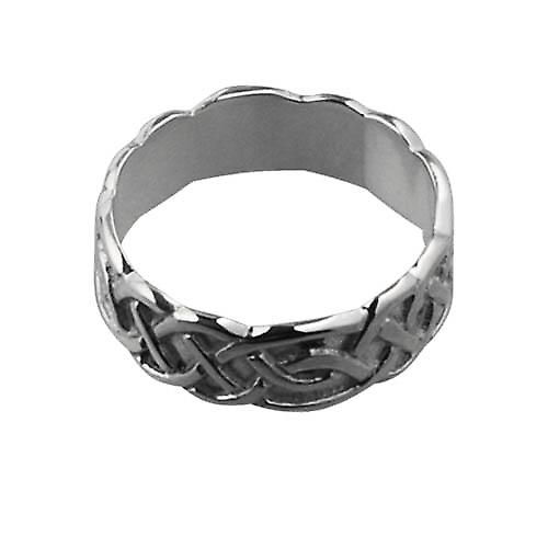 9ct White Gold 6mm Celtic Wedding Ring Size Q