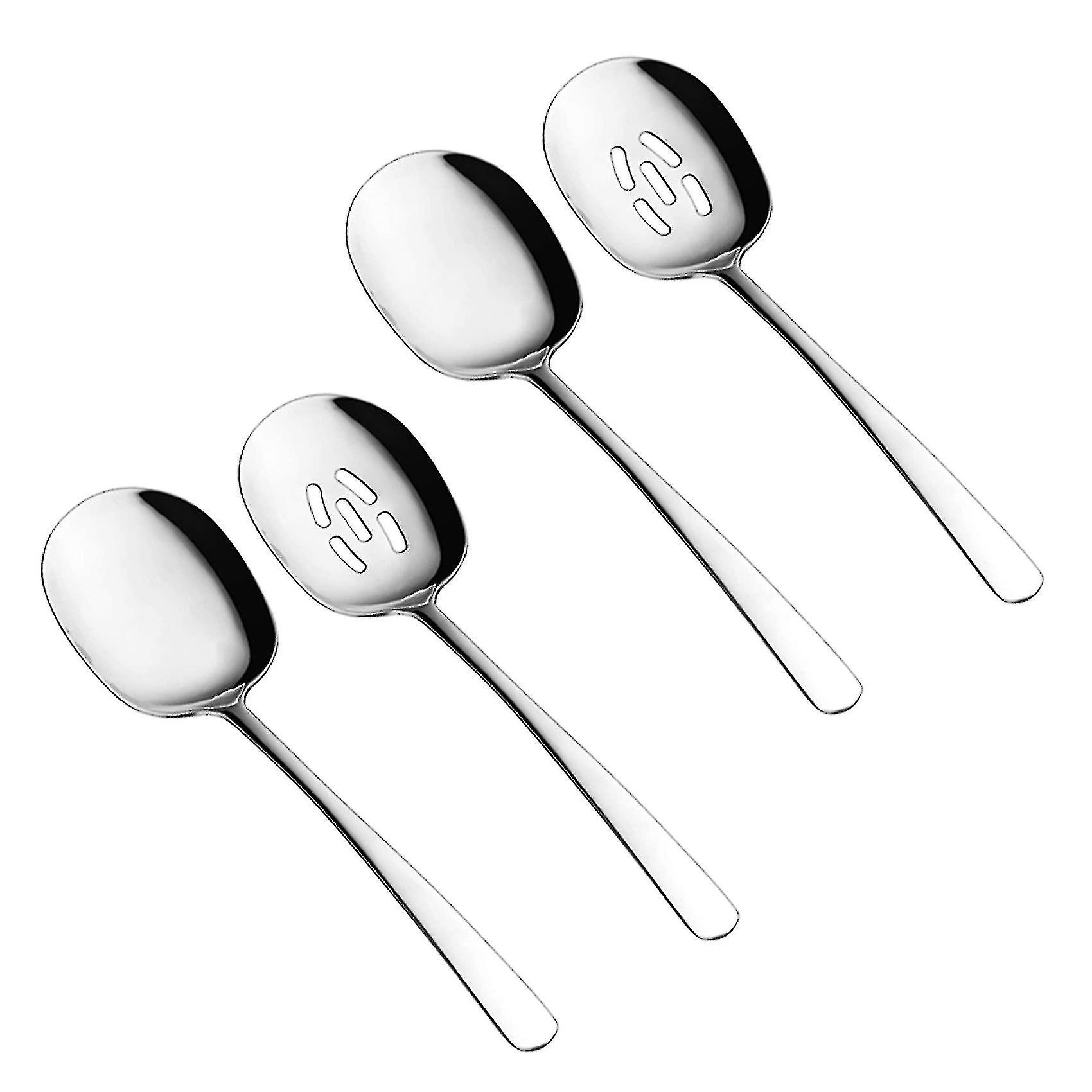 Serving Spoons Set,10 Inch Slotted Spoon And Serving Spoon,pack Of 2