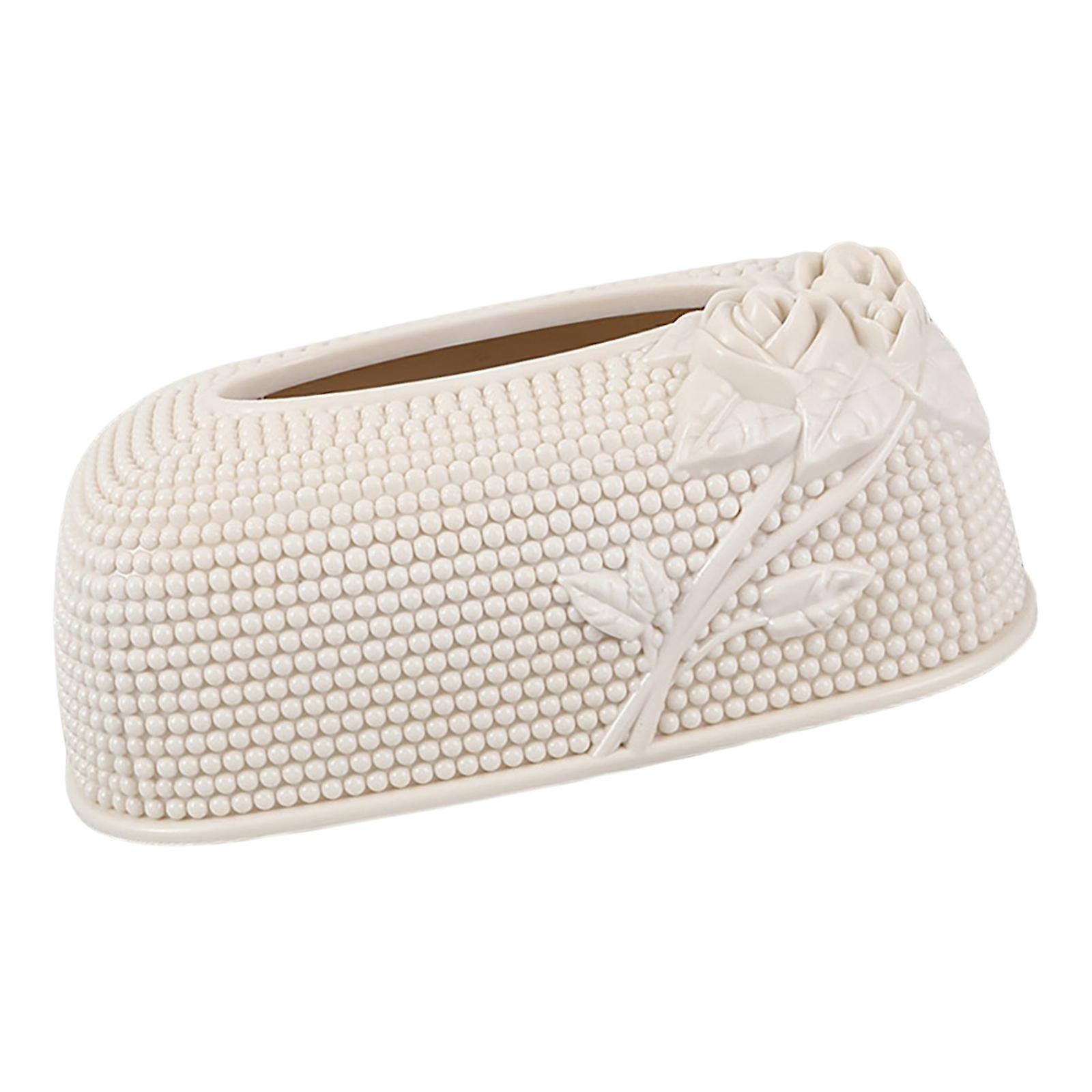 Facial Tissue Box Cover Removable Paper Dispenser for Hotel Restaurant Decor Beige