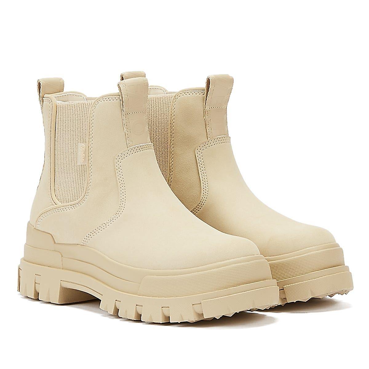 Buffalo Aspha Chelsea Womens Cream Boots