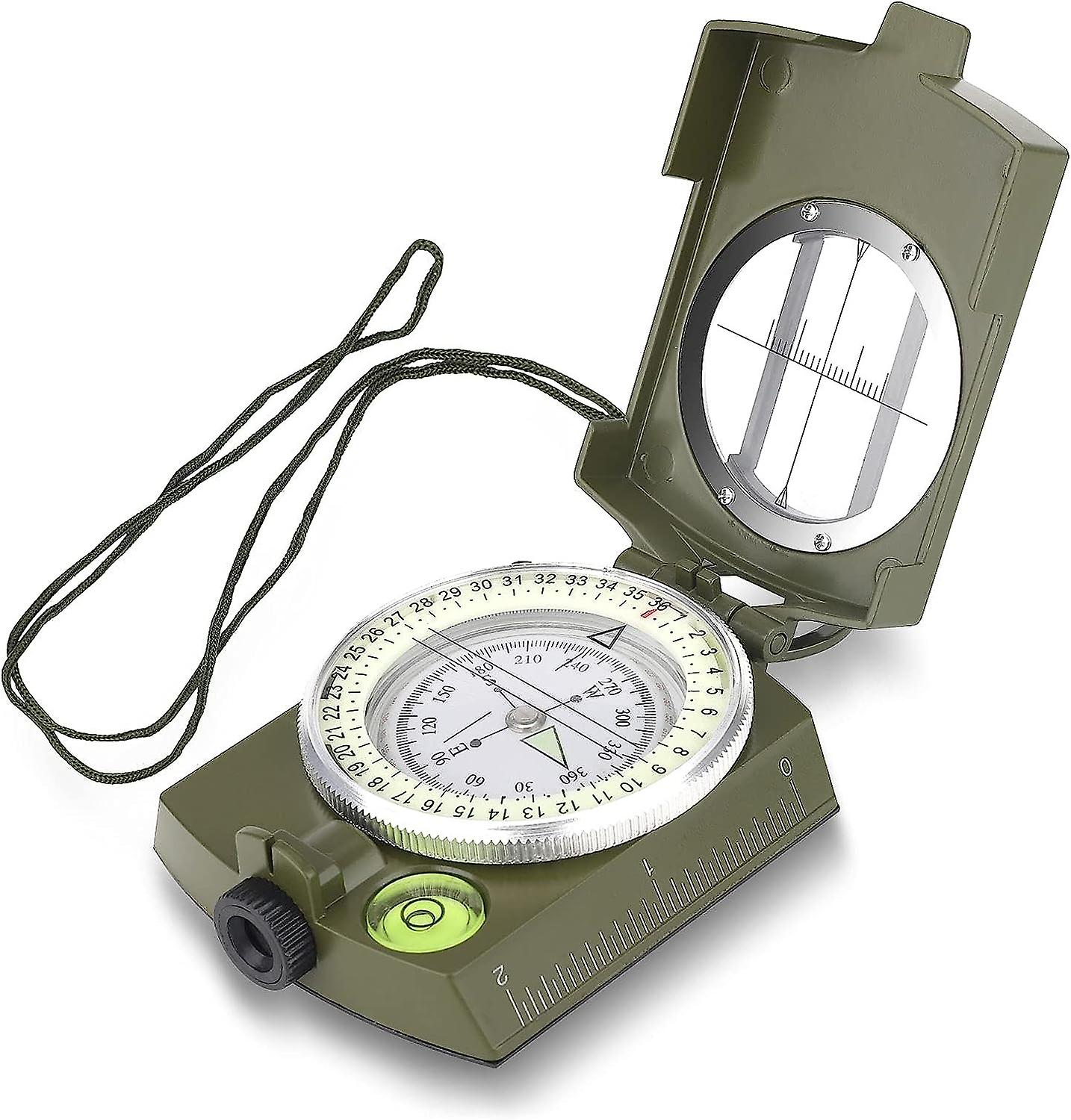 Compass Military Waterproof Shockproof Navigation Compass with Strap Carrying Case for Hunting, Hiking, and Camping