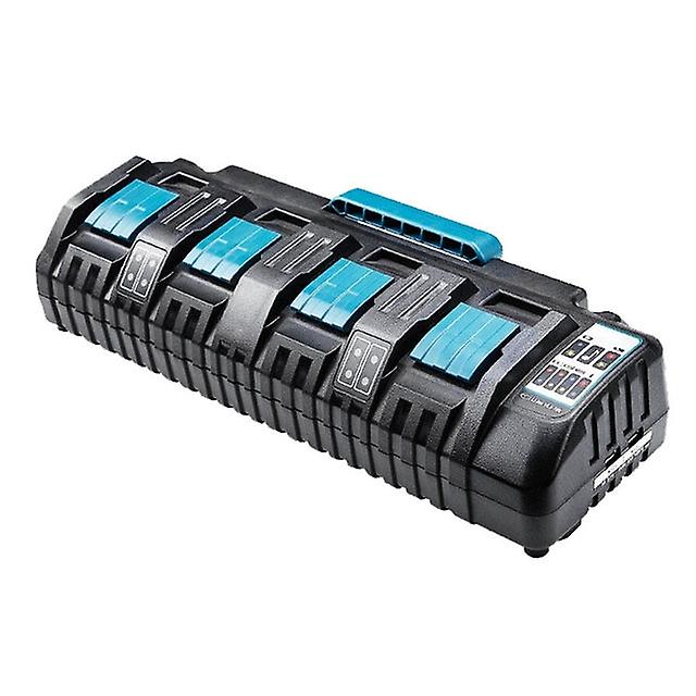 Dc18sf 4-port Charger Black Charger For Makita Battery 14.4v 18v 3.0ax4 Li-ion Bl1830, Bl1830b, Bl1840, Bl1840b, Bl1850, Eu Plug