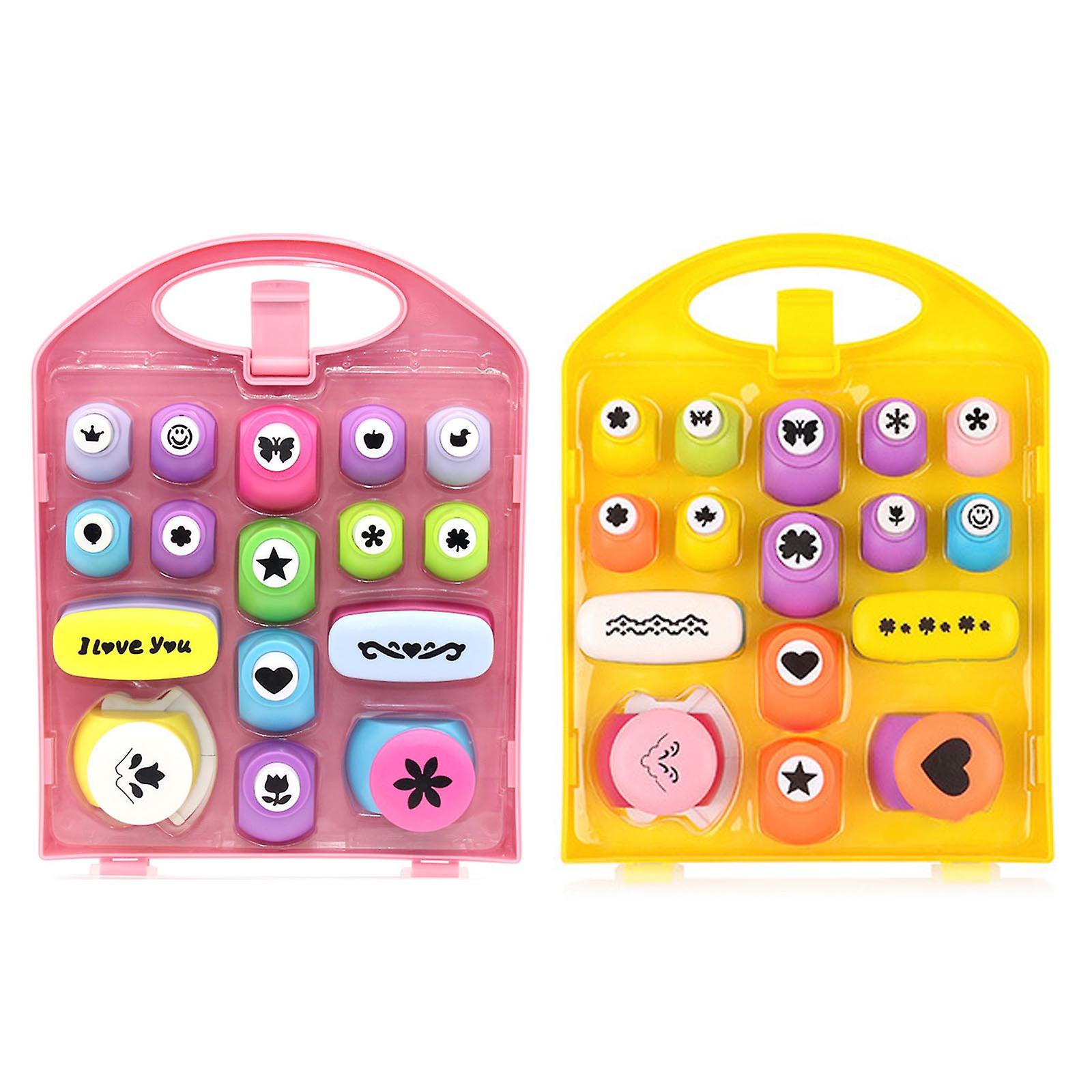 16Pcs Mini Hole Punchers for Kid Card Making DIY Scrapbooking Photo Album Diary