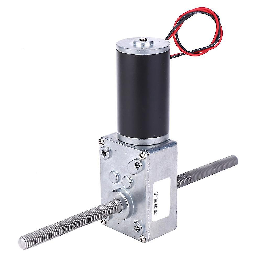 12V Dual Shaft Metal Gearbox Turbo Worm Speed Reduction Gear Motor M8 Thread670