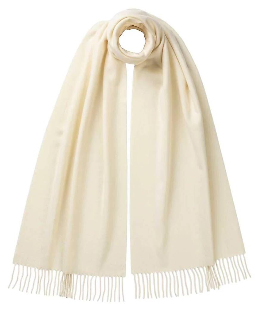 Johnstons of Elgin Plain Wool Scarf - Cream Ecru