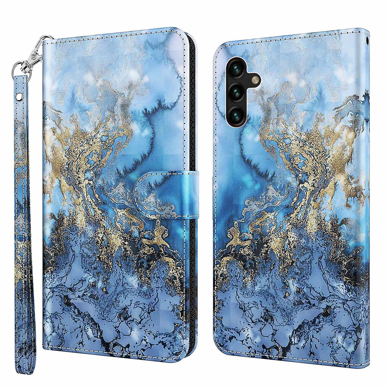 Stand Wallet Case 3D Creative Cover with Strap for Samsung Galaxy A13 5G/A04s 4G (164.7 x 76.7 x 9.1