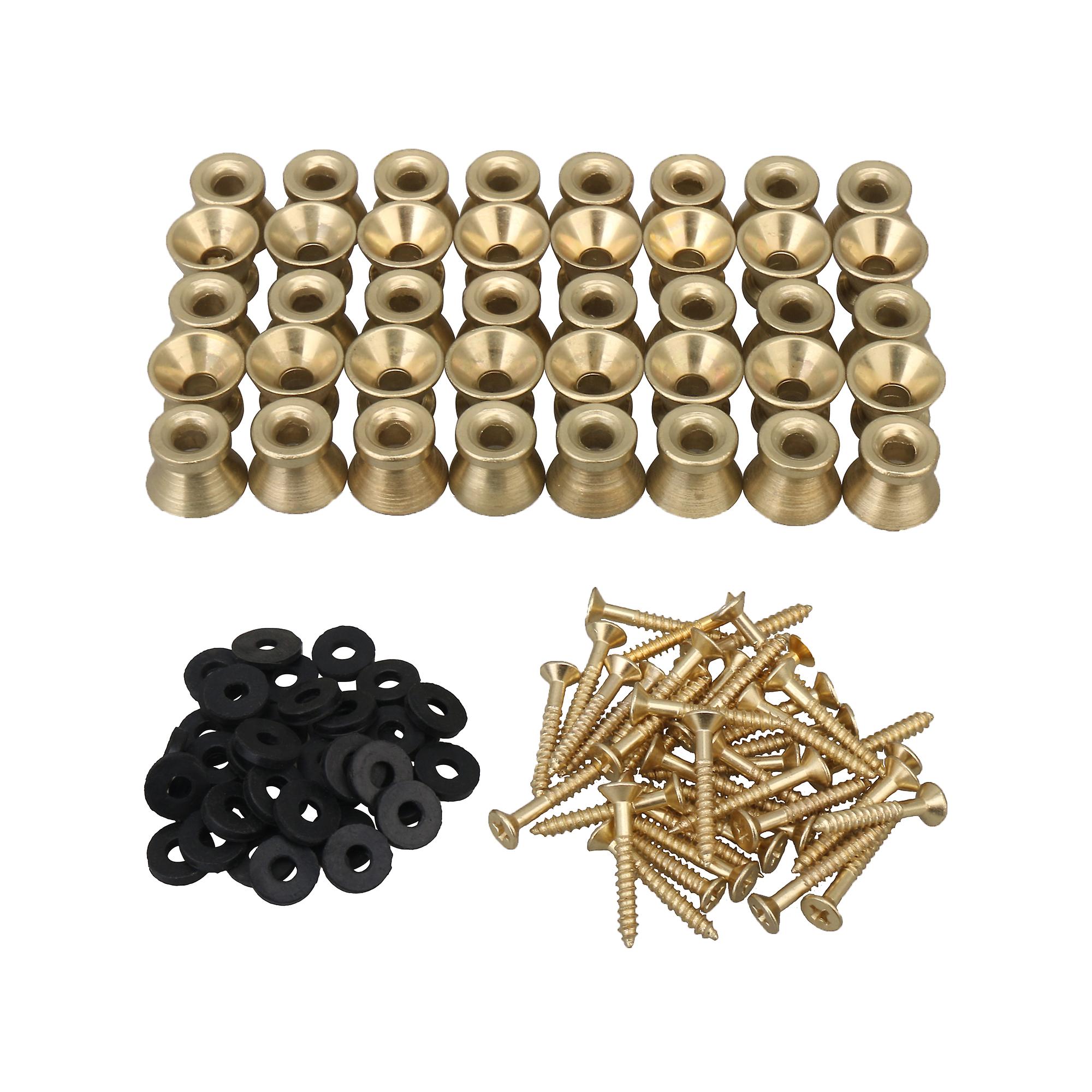 12.5mm Dia Gold Plating Guitar Strap Lock Pack of 40