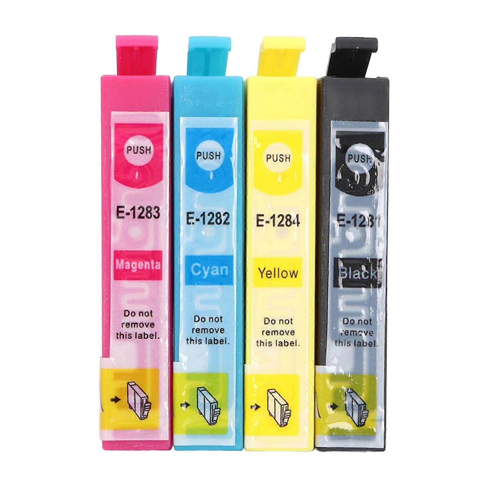 4Pcs Printer Cartridge BK C M Y Clear Fadeless Print Cartridge with Ink for Stylus S22 SX125 SX130 SX230