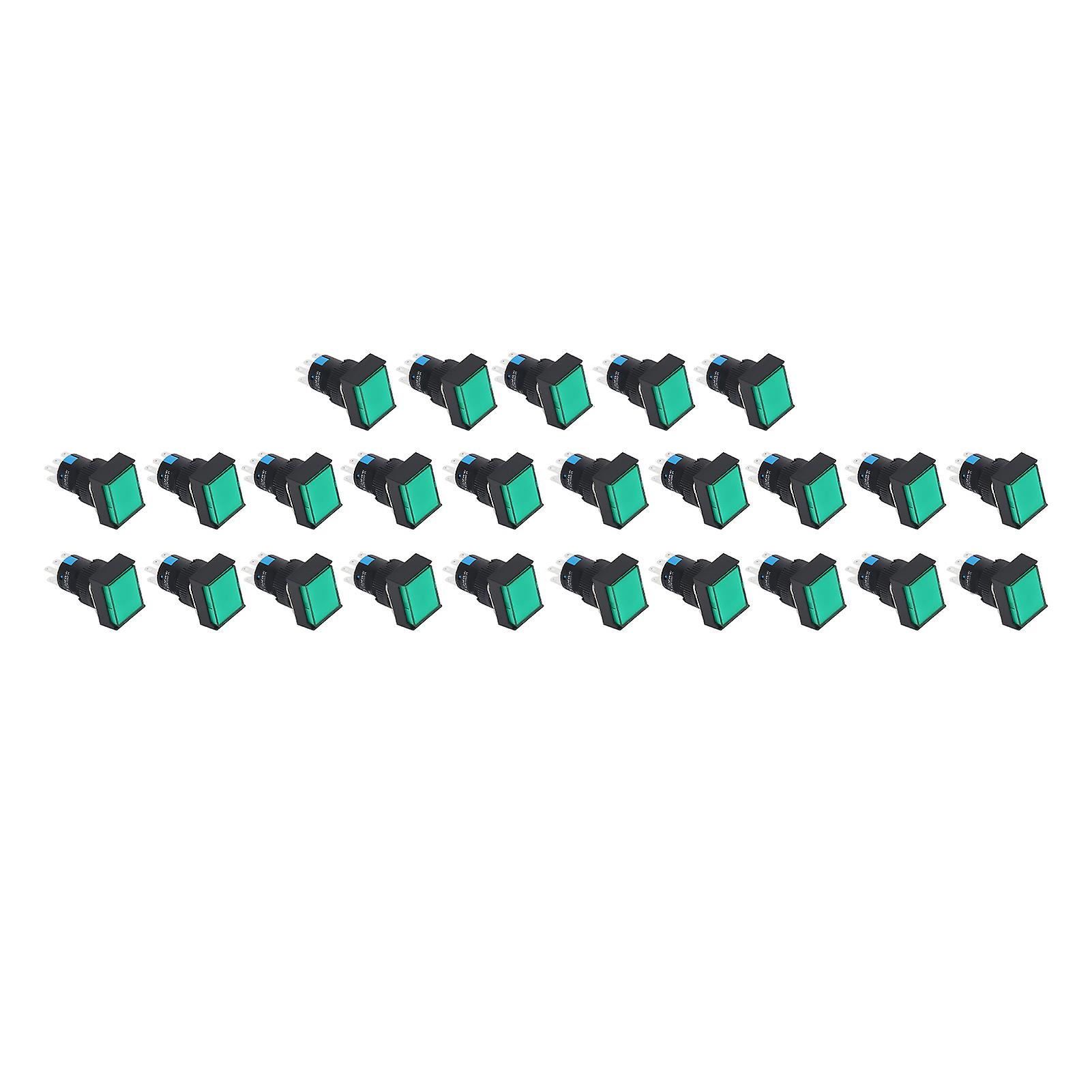 25Pcs AC 0‑240V 5A Push Button Switch with Light for Equipment Machine Accessory Set