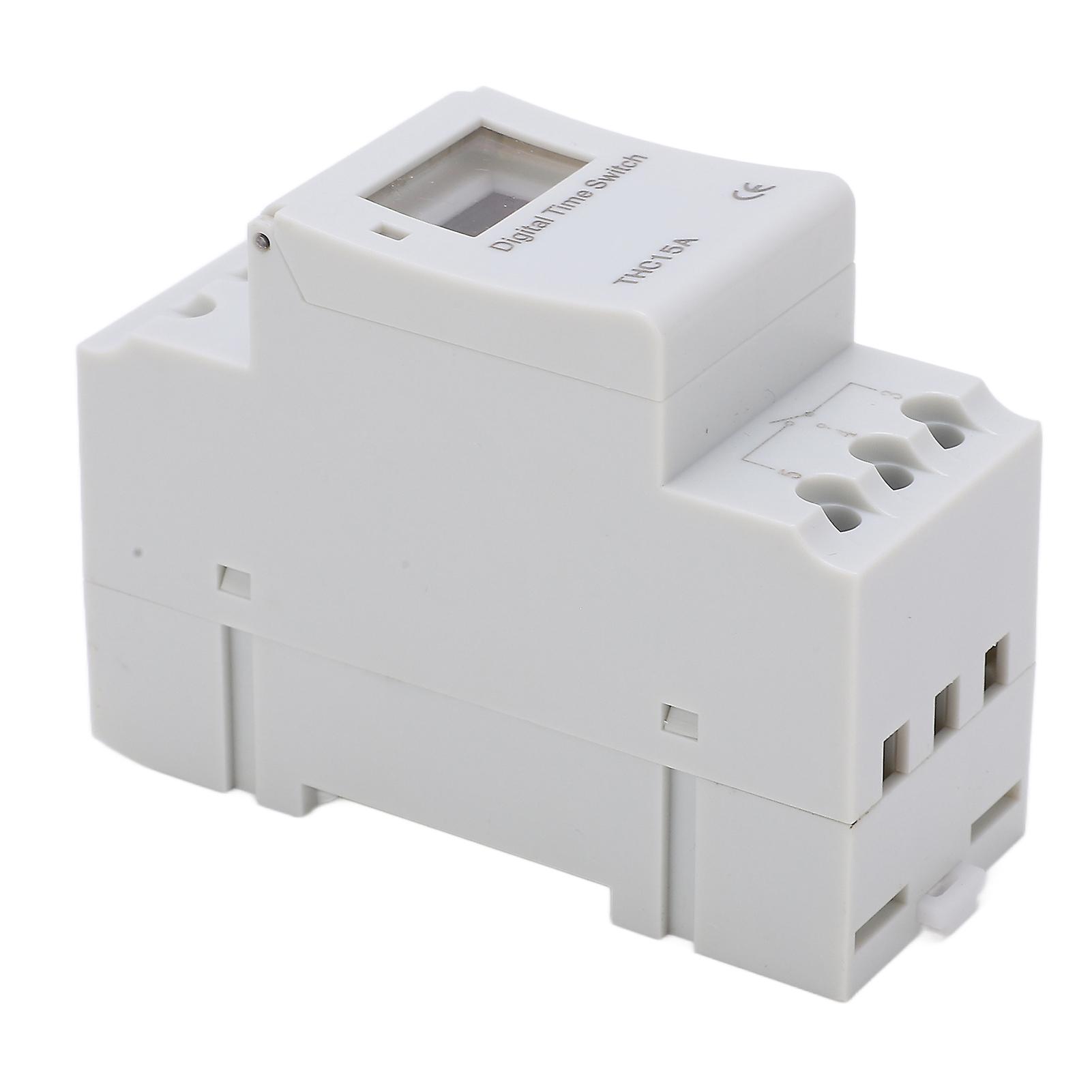 Risegun Weekly Time Switch Electronic Time Switch LCD Display Digital Timer for Street Lamps, Programmable Weekly Timer, THC15A