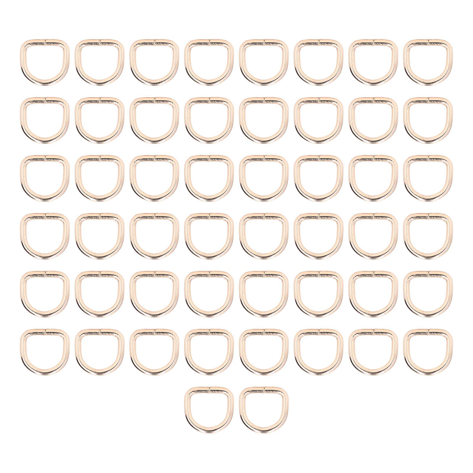 50Pcs D Rings Close Connection Strong Good Electroplating Anti Rust Sewing Rings Buckle for DIY Wallets Key ChainsGold 