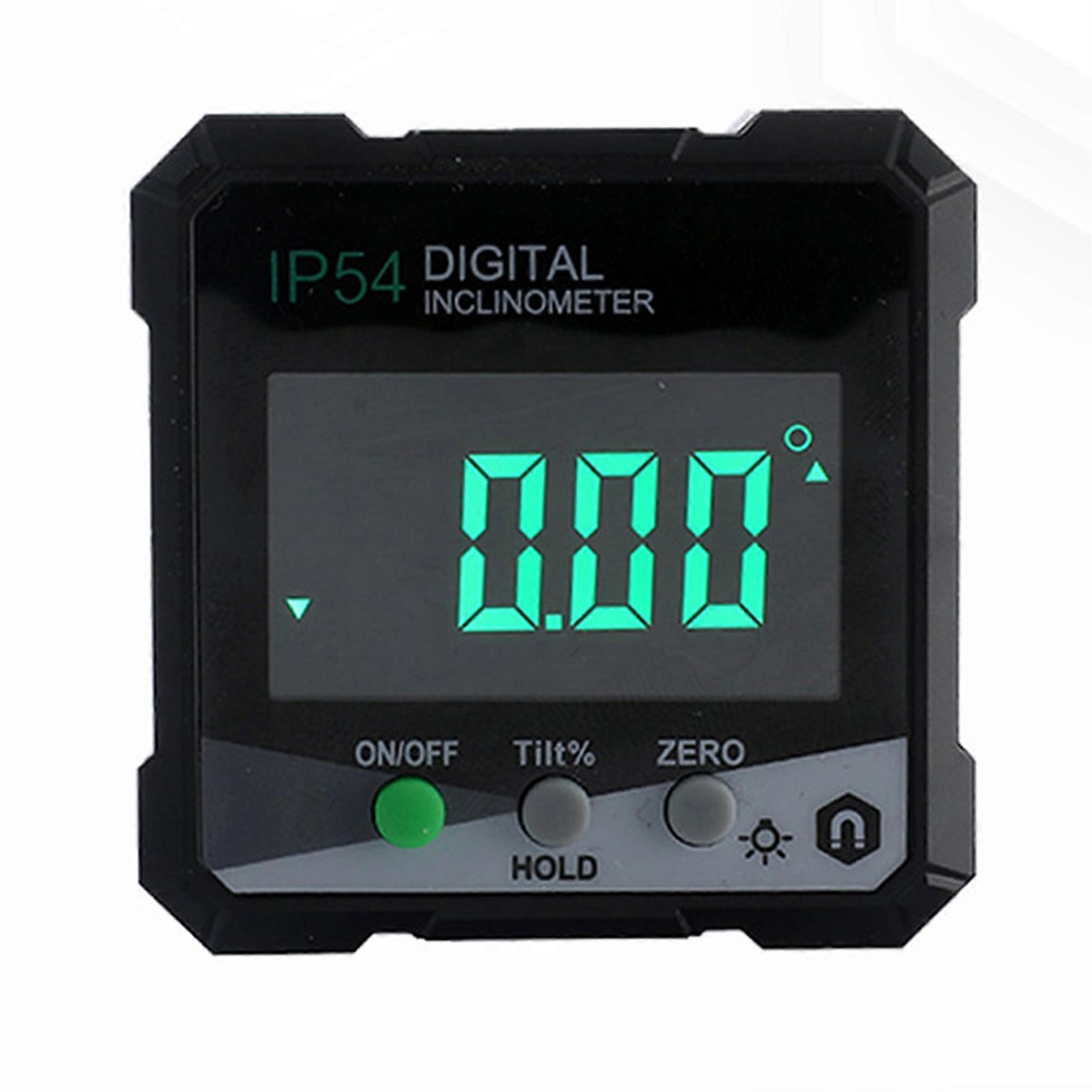 Digital Inclinometer 4x90° Measurement IP54 LCD Screen Magnetic Digital Display Angle Meter Gauge Green DLW30 GRD