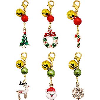 PET SHOW 6pcs Weihnachten kleine Hunde Halsband Glocke Charms für Mädchen Junge Welpen Kätzchen Weihnachten Party Katzen Glocken für Halsbänder Clip auf mittelgroßen Hundehalsbändern A