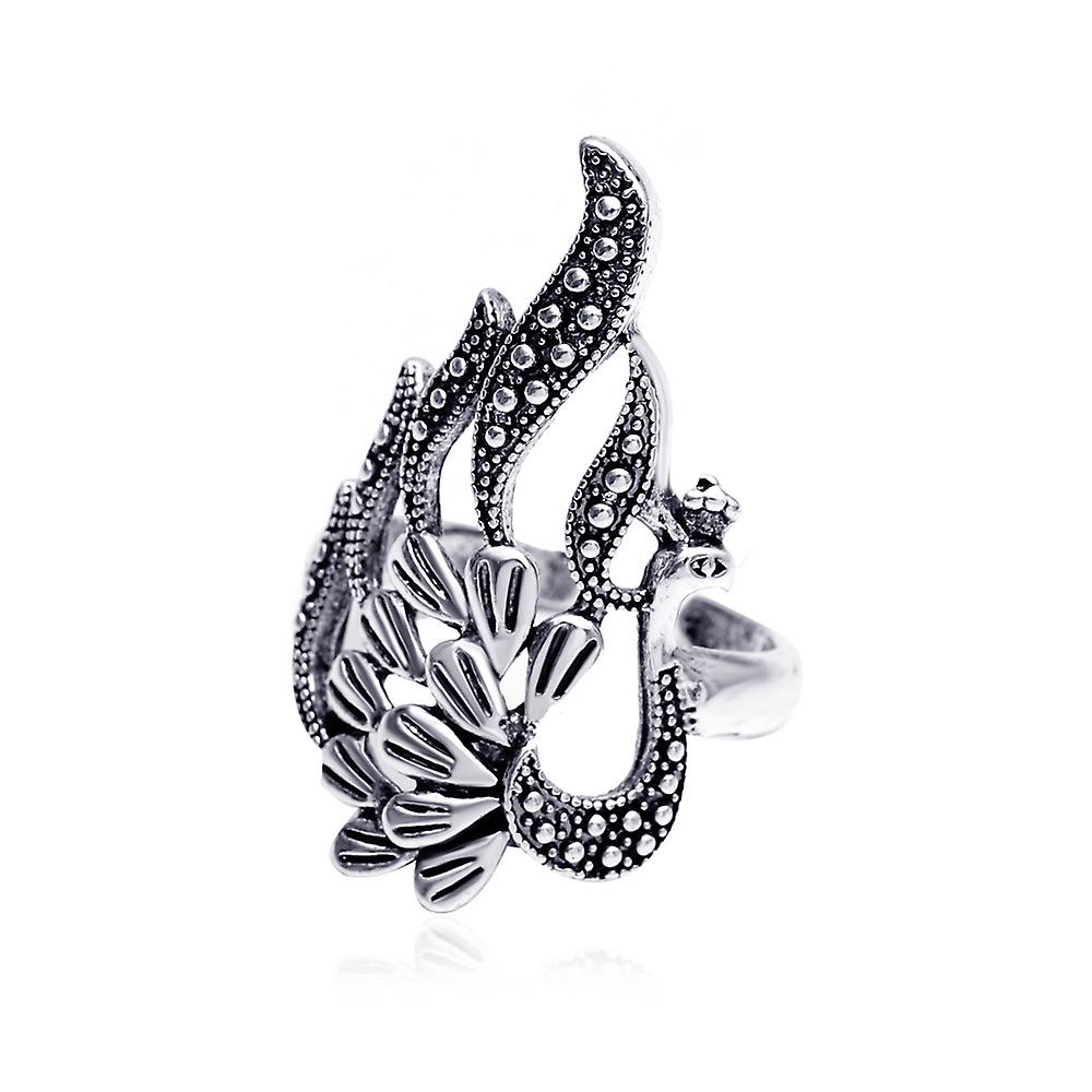 Retro ring open ring adjustable hollow open screen feather women's first opening jewelry ring