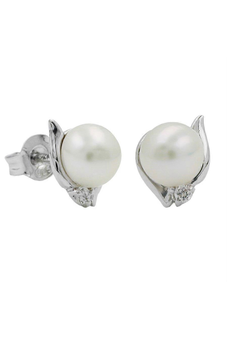 Stud Earring Pearl Zirconia Silver 925 - Gl93441