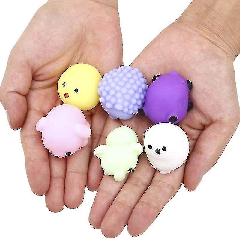 Purpledi 50 stuks Squishies Kawaii zachte siliconen speelgoed, anti-, mini soft squeeze stressverminderende squishies anti-stress speelgoed met verschillende diermotieven, cadeautjes voor kinderverjaardag