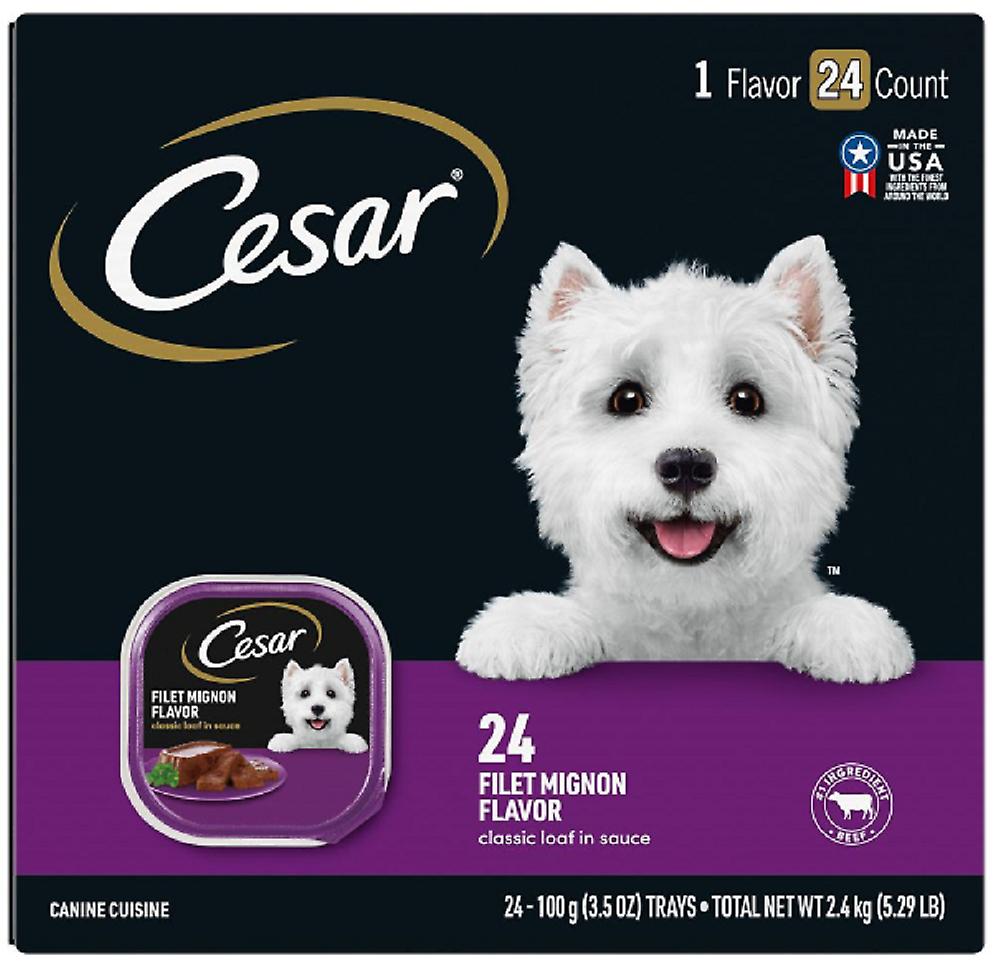 Cesar 10192124 Soft Wet Dog Food Classic Loaf,Filet Mignon Flavor,3.5 oz., 24-Pk