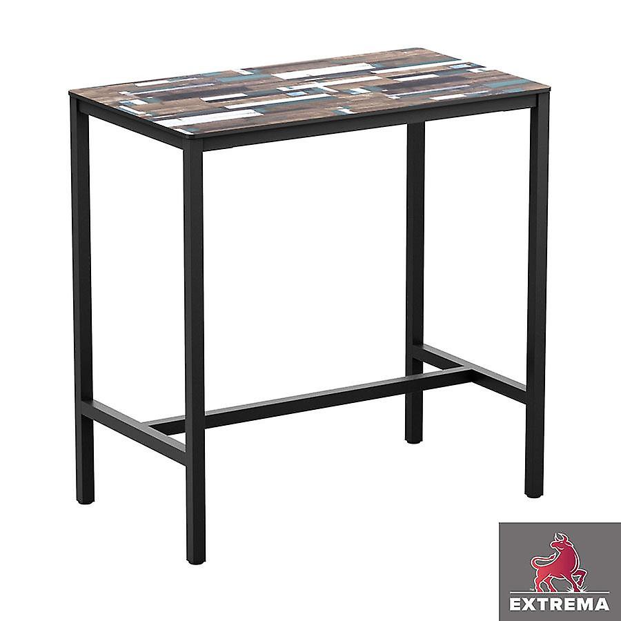 Erman Driftwood 4 Leg Poseur Table - Black - 119x69cm