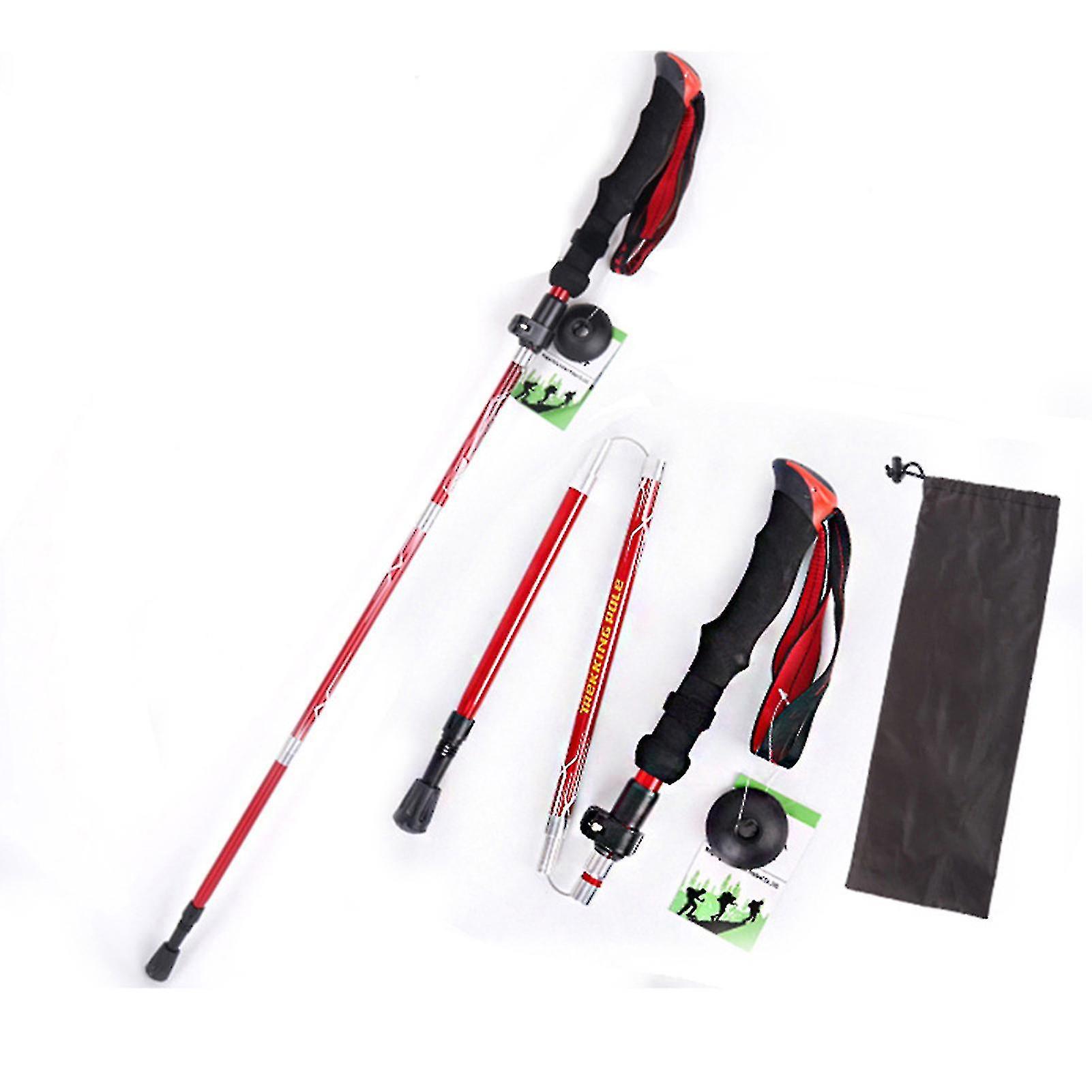 Foldable Portable Trekking Poles Lightweight Non-slip Walking Sticks Mountaineering