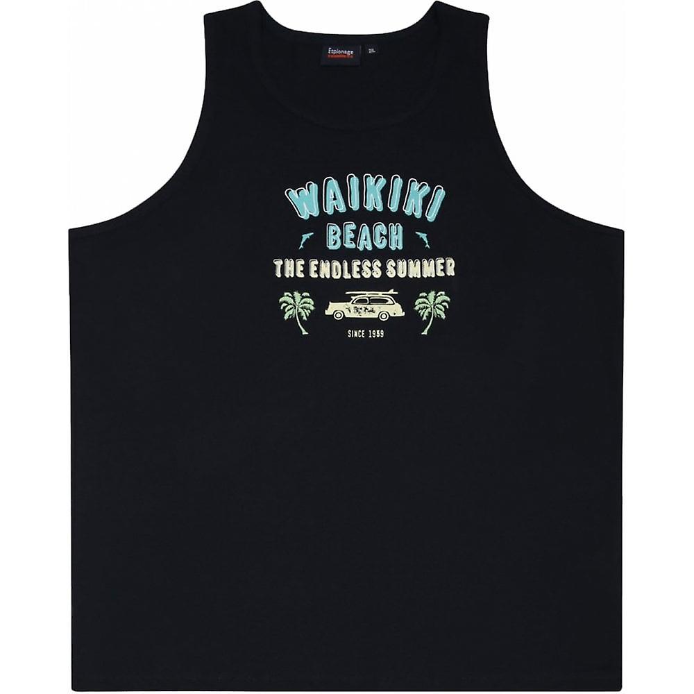 Men's ESPIONAGE Espionage Mens Big Size Surf Theme Print Cotton Vest