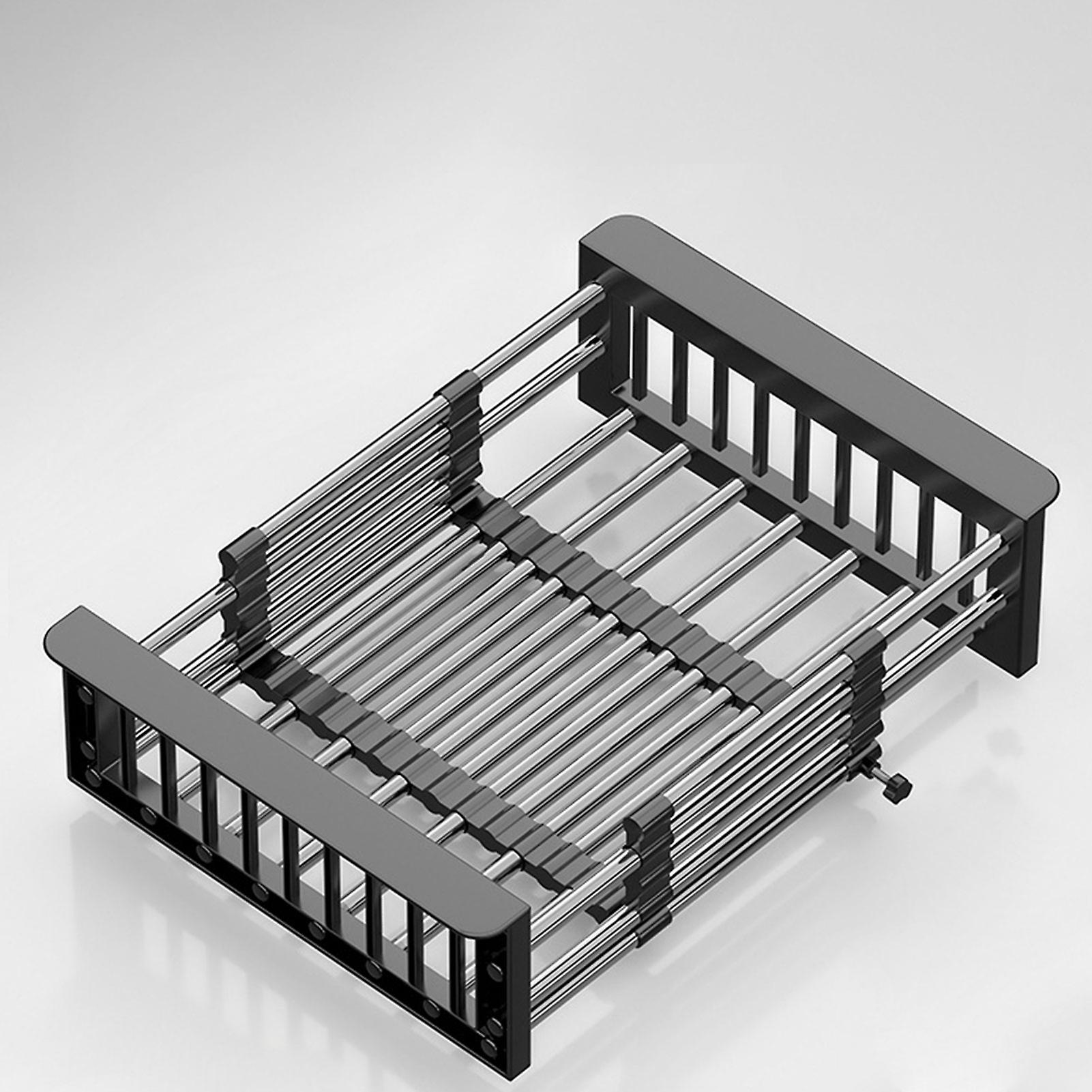Stainless Steel Telescopic Dish Drying Rack Multi-purpose Space Saving Sink Rack for Dishwashing