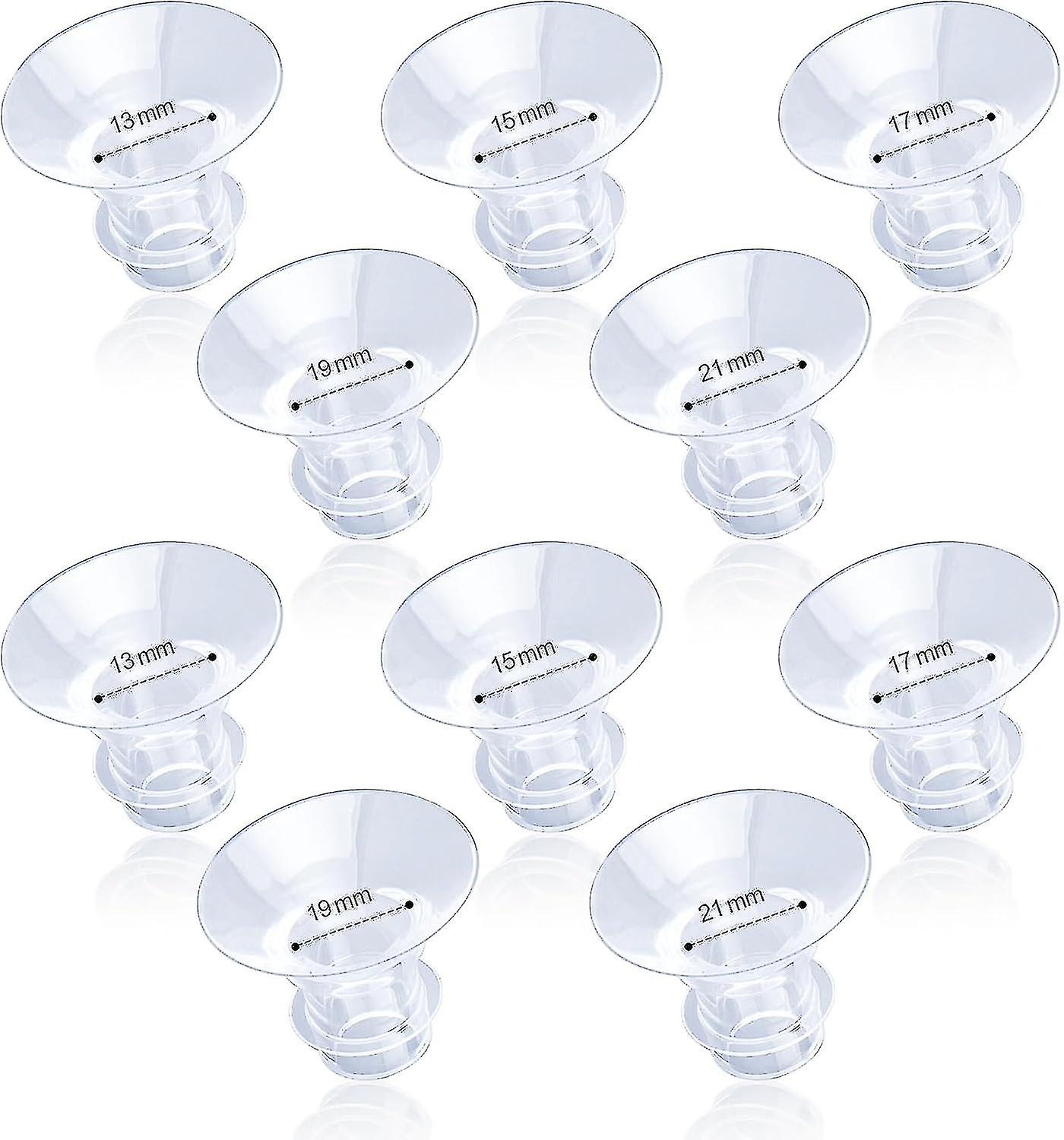 10 قطع شفة إدراج, 13/15/17/19/21mm سيليكون الثدي مضخة شفة إدراج ملحقات مضخة الثدي يمكن ارتداؤها متوافقة مع ميديلا / أطياف / تسريت / مومكو