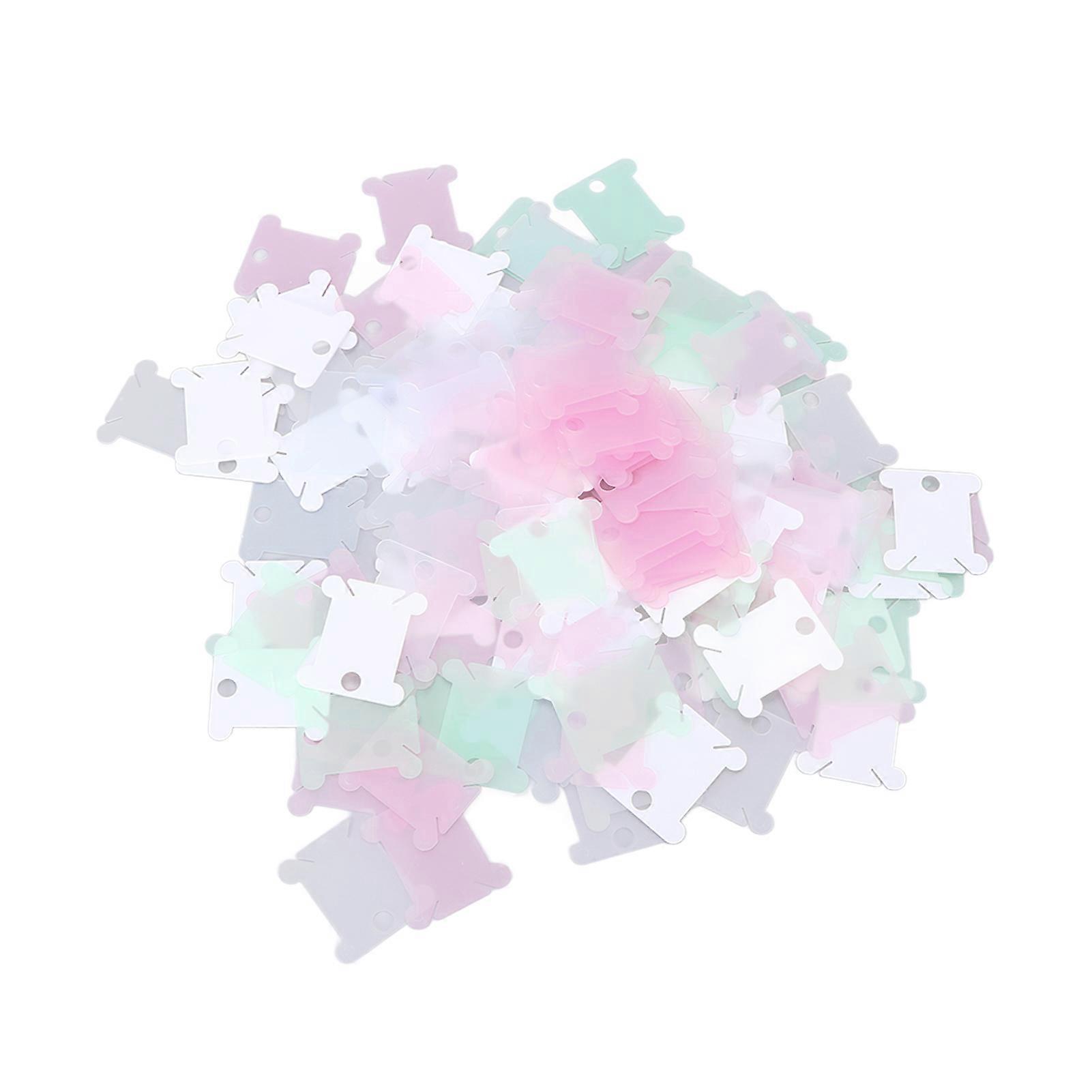 200pcs Plastic Floss Bobbin Sorting Storage Function 3 Colors Anti Rust Beautiful Practical Diy Sewing Thread Storage