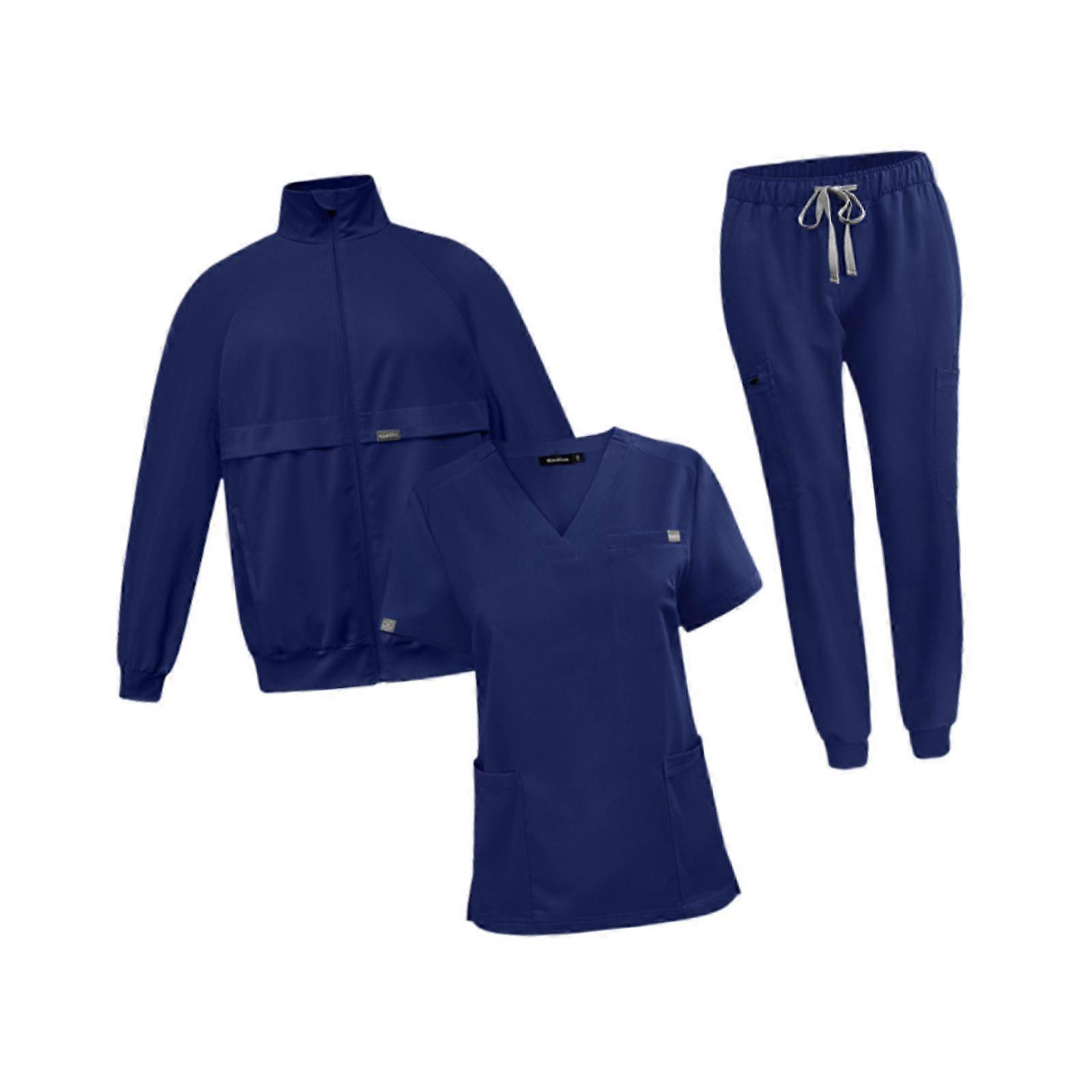 فرك موحد مجموعة ممرضة أعلى السراويل سترة للرعاية الصحية مستحضرات التجميل متجر الأليفة S البحرية