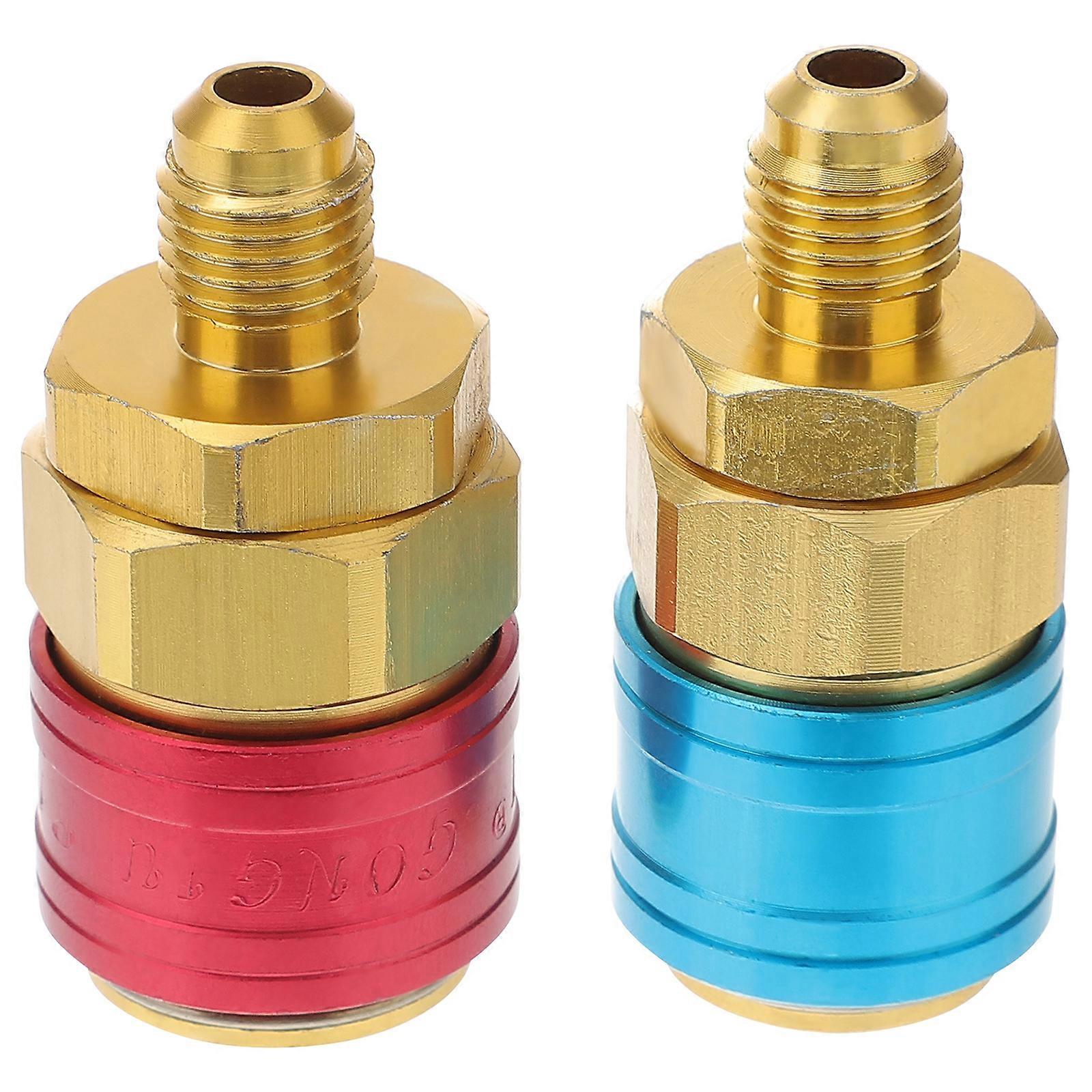 2 PCS R134a Quick Connectors Auto Car Air Conditioning Quick Coupler Adapter