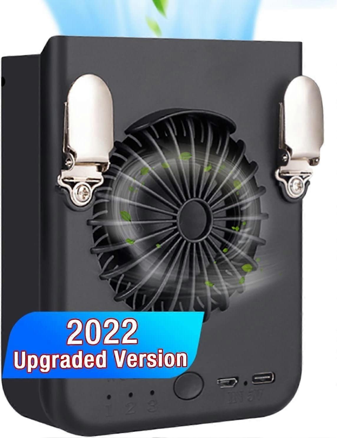 Portable Waist Clip Fan / Necklace fan, 8000Mah Battery Operated USB Cooling Fan with 3 Speed, Super