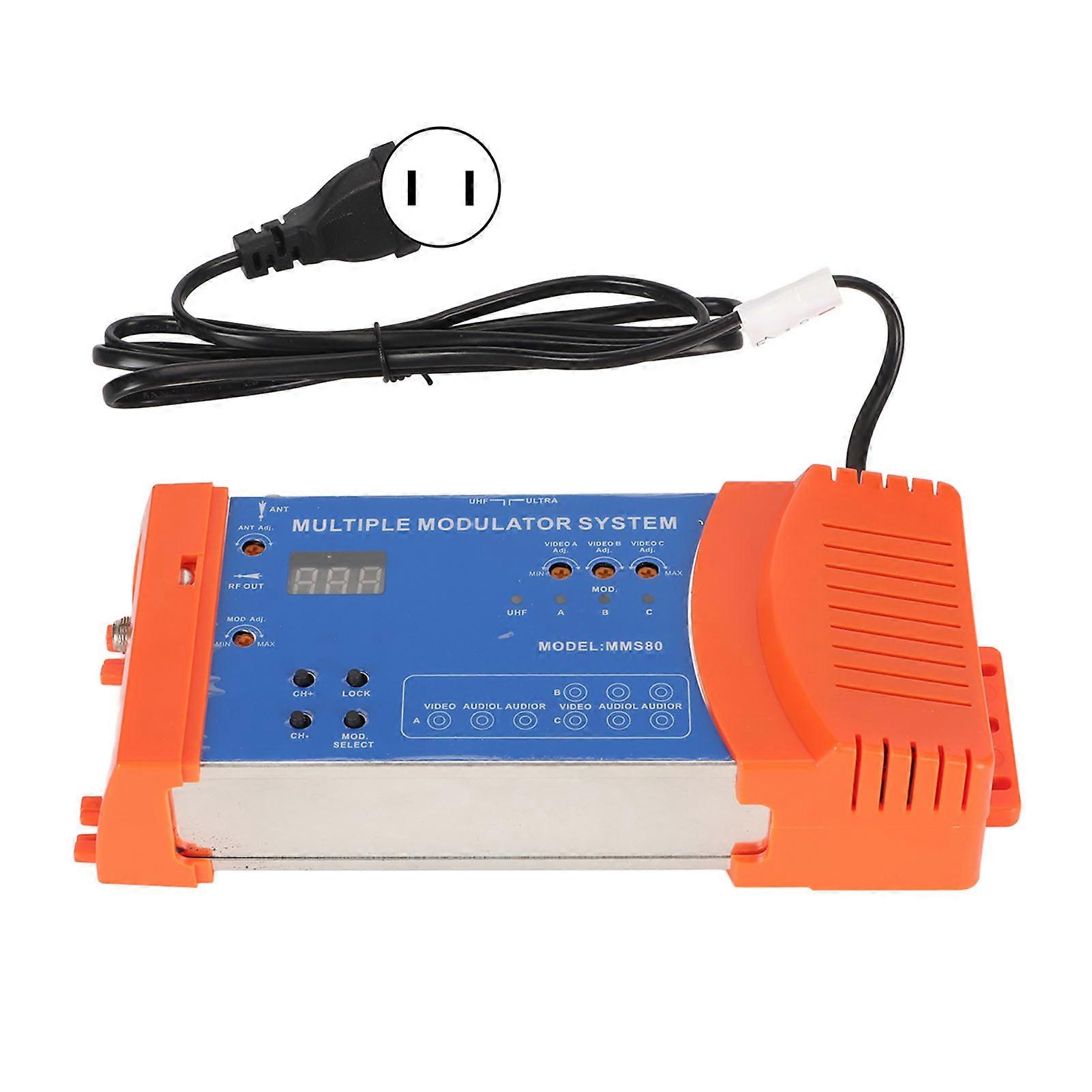 Home Modulator Multi Channels Support PAL NTSC Multiple Modulator System for TV Box AV Source 100?240V US Plug