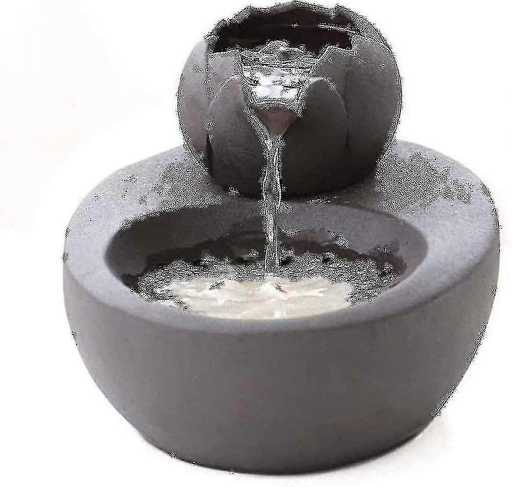 موزع مياه سيراميك للحيوانات الأليفة على شكل نافورة للقطط بتصميم لوتس عمودي لمياه شرب صحية ونظافة، أسفل W