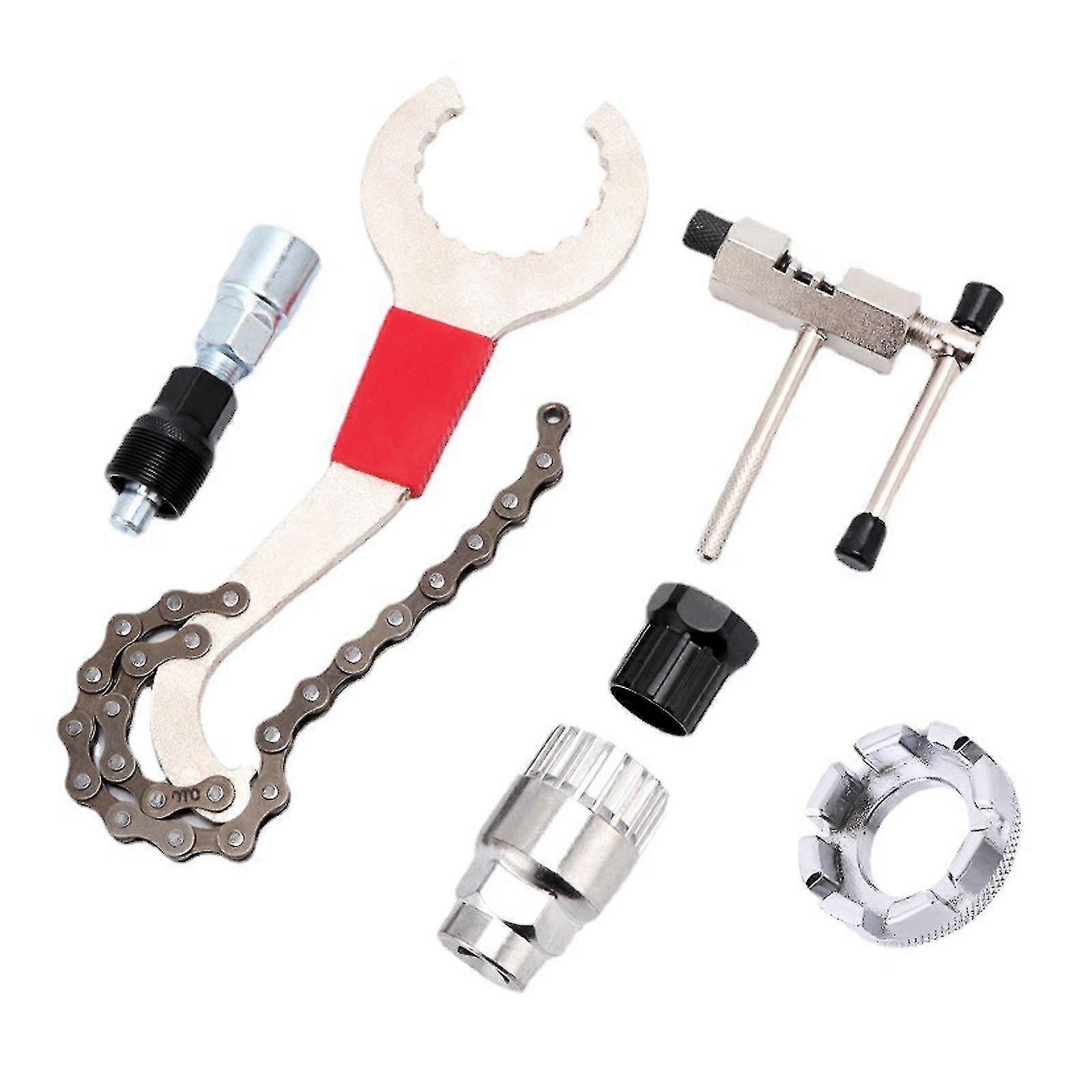 Cykelreparationsverktyg 6-delars kit Vevaxelkedjeskärare Avdragare Fäste Frihjulsavdragare Utomhus