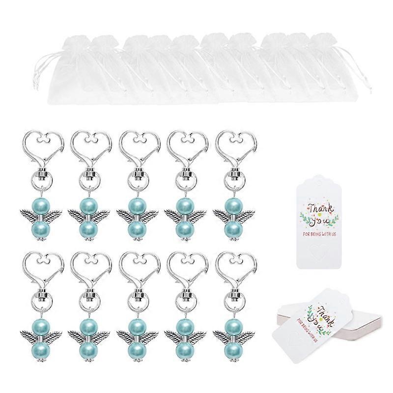 10x exquis ange faveur porte-clés voiture porte-clés breloques bijoux pour douche de bébé